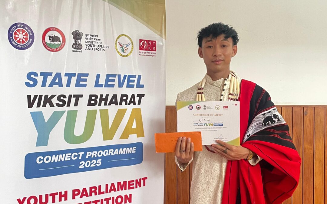 Sashikumzuk Longkumer, BA 3rd Semester, secures 1st position in the State Level Viksit Bharat Yuva Connect Programme 2025 Debate Competition held in Kohima